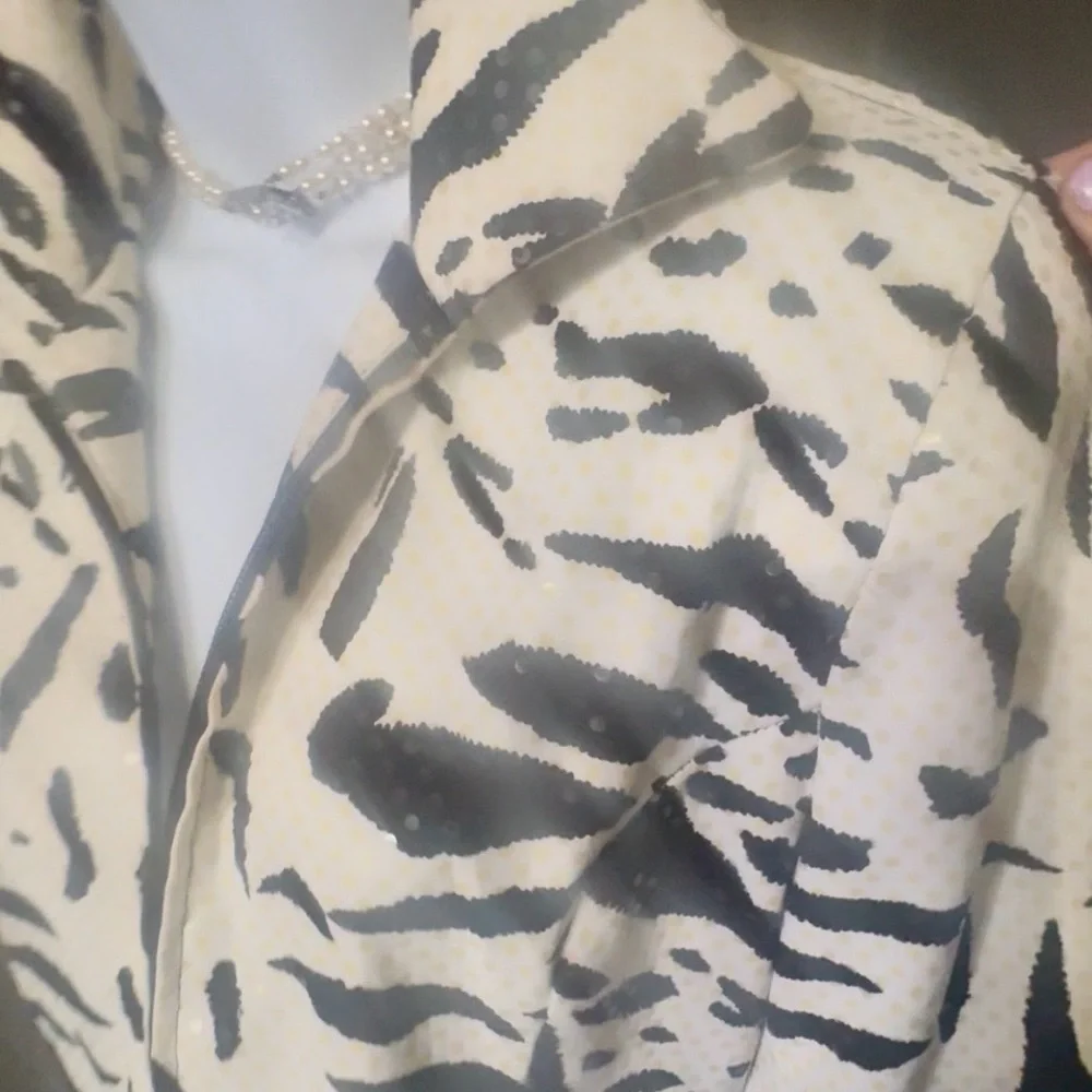 Vintage Zebra Print Jacket with Sequins - Picture 7 of 7